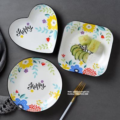 BỘ ĐĨA SỨ HỌA TIẾT HOA
